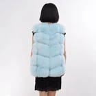 Fashion Real Fox Fur Vest Women With Real Leather