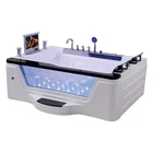Hydromassage corner whirlpool bath tub 2 person spa hot tub freestanding massage bathtub
