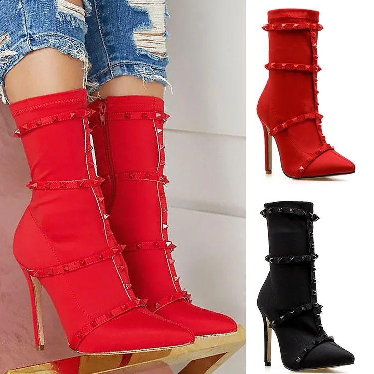 LFZ-202 Sexy Rivet Ankle Boot Women Shoes Stretch Winter Boots for Women With Heels
LFZ-202 Sexy Rivet Ankle Boot Women Shoes Stretch Winter Boots for Women With Heels
