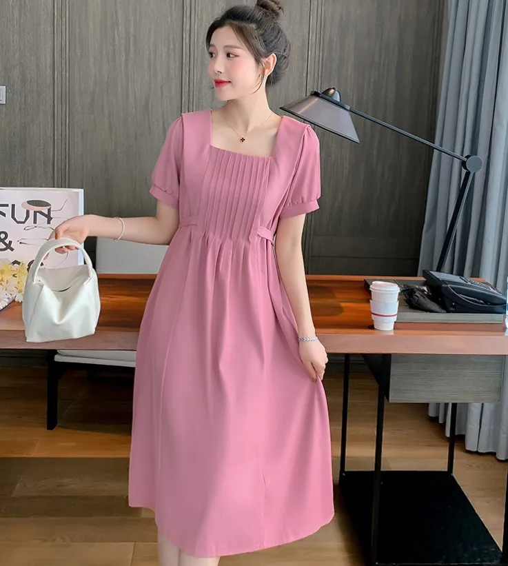 2021 Summer Korean Fashion Pleated Ties Waist Slim Maternity Party Dress Elegant Clothes for Pregnant Women Slim Pregnancy
2021 Summer Korean Fashion Pleated Ties Waist Slim Maternity Party Dress Elegant Clothes for Pregnant Women Slim Pregnancy
