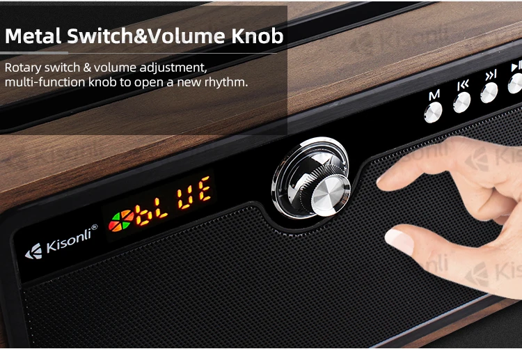 V4.0 Active Wooden Hifi Retro Speaker Portable Powerful Subwoofer Loud Sound System Radio Bluetooths Speaker - ANKUX.COM