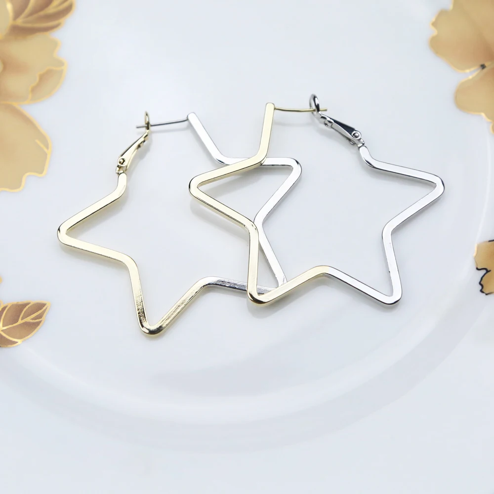 Hobbyworker Gold And Silver Plated Star Shape Big Hoop Earrings for women, Gold&silver
Hobbyworker Gold And Silver Plated Star Shape Big Hoop Earrings for women, Gold&silver