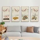 Chinese Classical Style Multi Panel Painting Wall Decor Oil Print Canvas Art Painting For Living Room