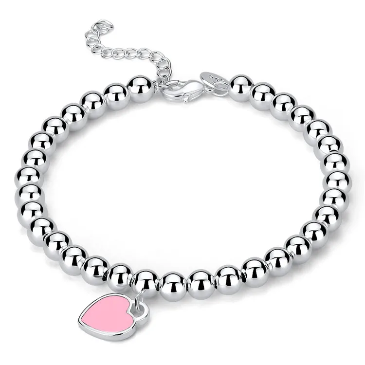 Fashion Famous Design 925 Sterling Silver Bead Bracelet Withe Heart Pendant Charm Bracelet for Women and Girl, Red ,blue,pink
Fashion Famous Design 925 Sterling Silver Bead Bracelet Withe Heart Pendant Charm Bracelet for Women and Girl, Red ,blue,pink