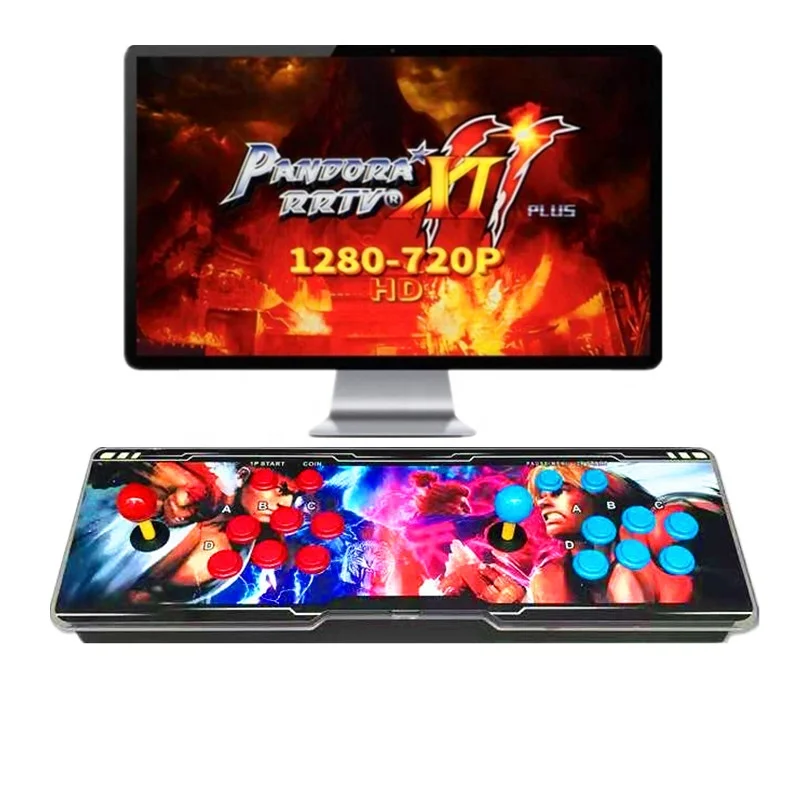 Family arcade game 2 people playing the video game joystick restoring ancient ways of console, Black+red+white+blue+yellow
Family arcade game 2 people playing the video game joystick restoring ancient ways of console, Black+red+white+blue+yellow