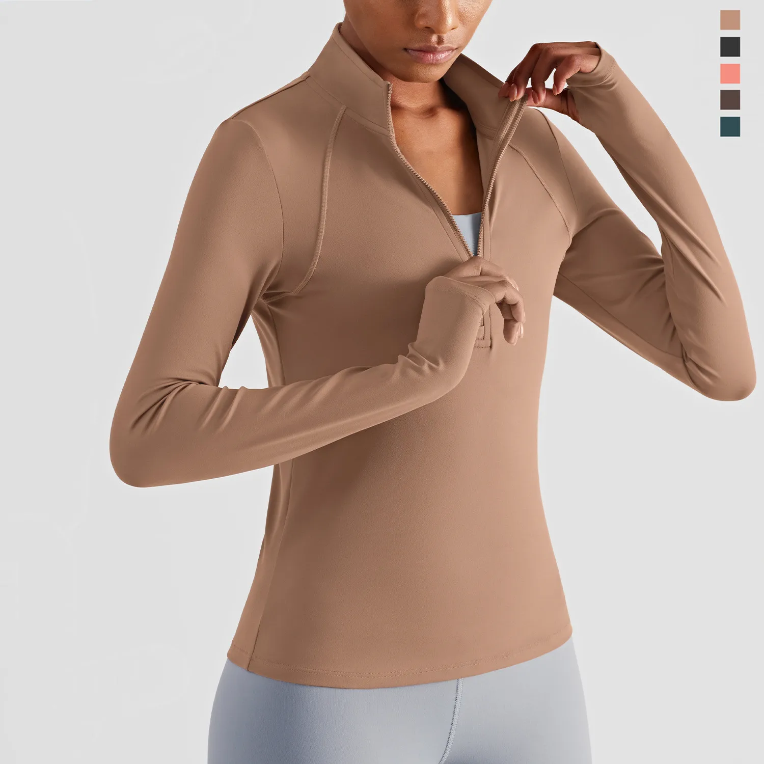 Athletic Apparel Ladies Active Jacket Slim Fitness Women Fall Jackets Anti-bacterial Half Zipper Yoga Jacket
Athletic Apparel Ladies Active Jacket Slim Fitness Women Fall Jackets Anti-bacterial Half Zipper Yoga Jacket