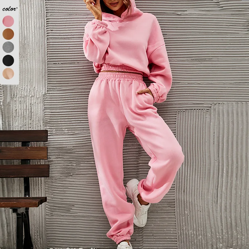2024 Winter Women Fashion Solid Color Hooded Tops Elastic Waist Fleece Sweatpants Suit Women Two Piece Sets
2024 Winter Women Fashion Solid Color Hooded Tops Elastic Waist Fleece Sweatpants Suit Women Two Piece Sets