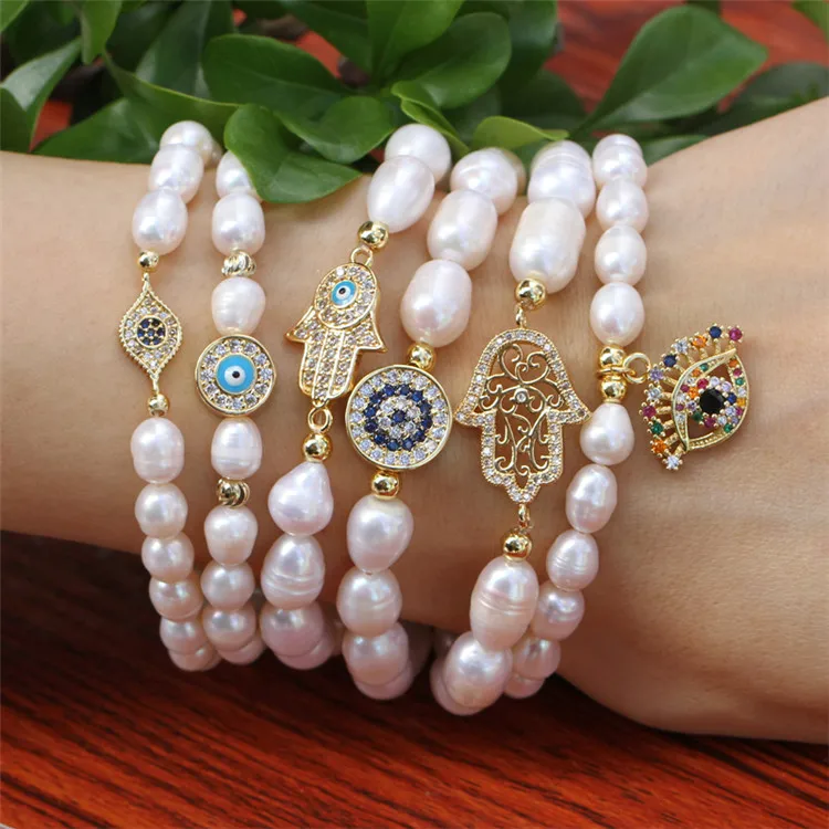 Professional supplier wholesale Natural Freshwater Pearl Turkish Eye Bracelets Stretch Bangle hand bracelet
Professional supplier wholesale Natural Freshwater Pearl Turkish Eye Bracelets Stretch Bangle hand bracelet