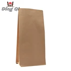 2016 Custom printed natural kraft paper flat bottom stand up pouch/food packaging bags with window