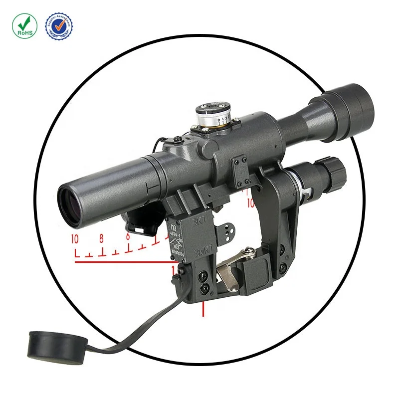 SVD sniper rifle available 4x24-1 rifle scope/airsoft tactical riflescope for hunting HK1-0330, Black
SVD sniper rifle available 4x24-1 rifle scope/airsoft tactical riflescope for hunting HK1-0330, Black