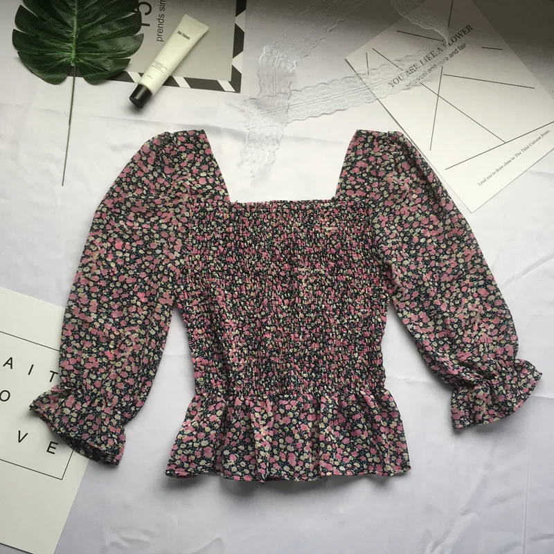 Hot Sale New Custom Square Neck Long Sleeve Floral Print Ladies Crop Tops, Customized color
Hot Sale New Custom Square Neck Long Sleeve Floral Print Ladies Crop Tops, Customized color