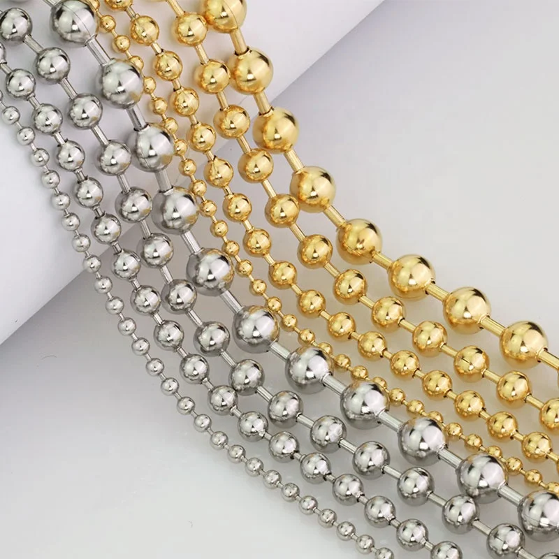 Hot Sale Wholesale Gold Plated 18K 24K Bead Ball Chain Stainless Steel Necklace For Christmas present
Hot Sale Wholesale Gold Plated 18K 24K Bead Ball Chain Stainless Steel Necklace For Christmas present