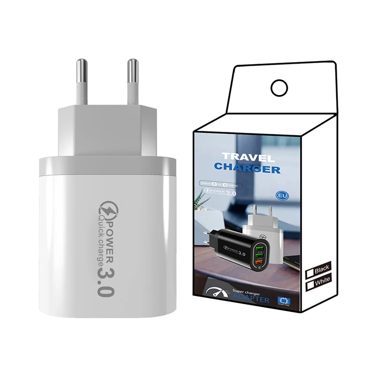 Fast Quick Charge QC3.0 Multi 3 Port USB Charger Black Adapter EU Plug, Black, white
Fast Quick Charge QC3.0 Multi 3 Port USB Charger Black Adapter EU Plug, Black, white