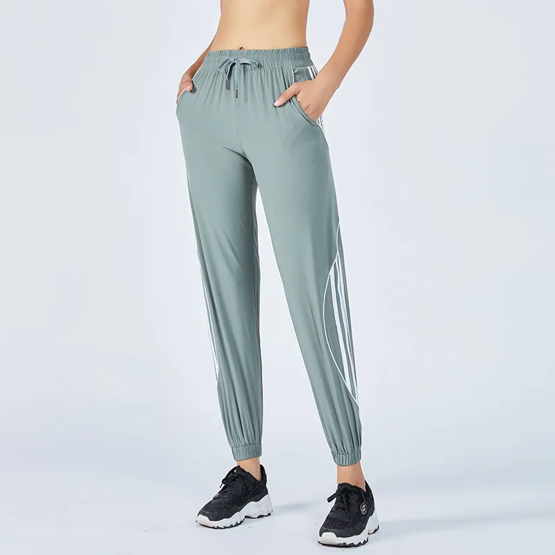 DJ066 women casual striped loose fitness track set long pants, Black,green,pink,blue
DJ066 women casual striped loose fitness track set long pants, Black,green,pink,blue