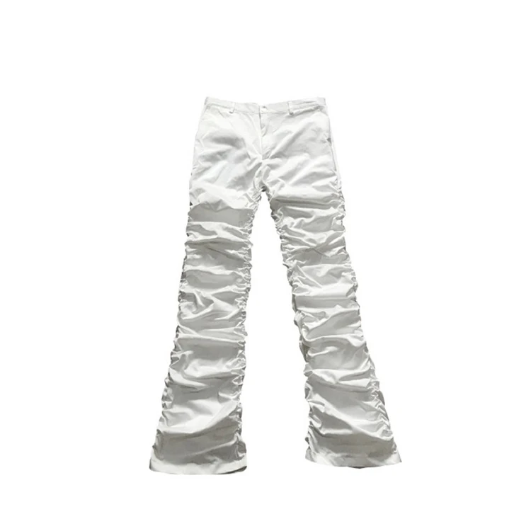 HUNTW custom men jeans folds stacked micro-flared trousers slim street, Light blue dark
HUNTW custom men jeans folds stacked micro-flared trousers slim street, Light blue dark