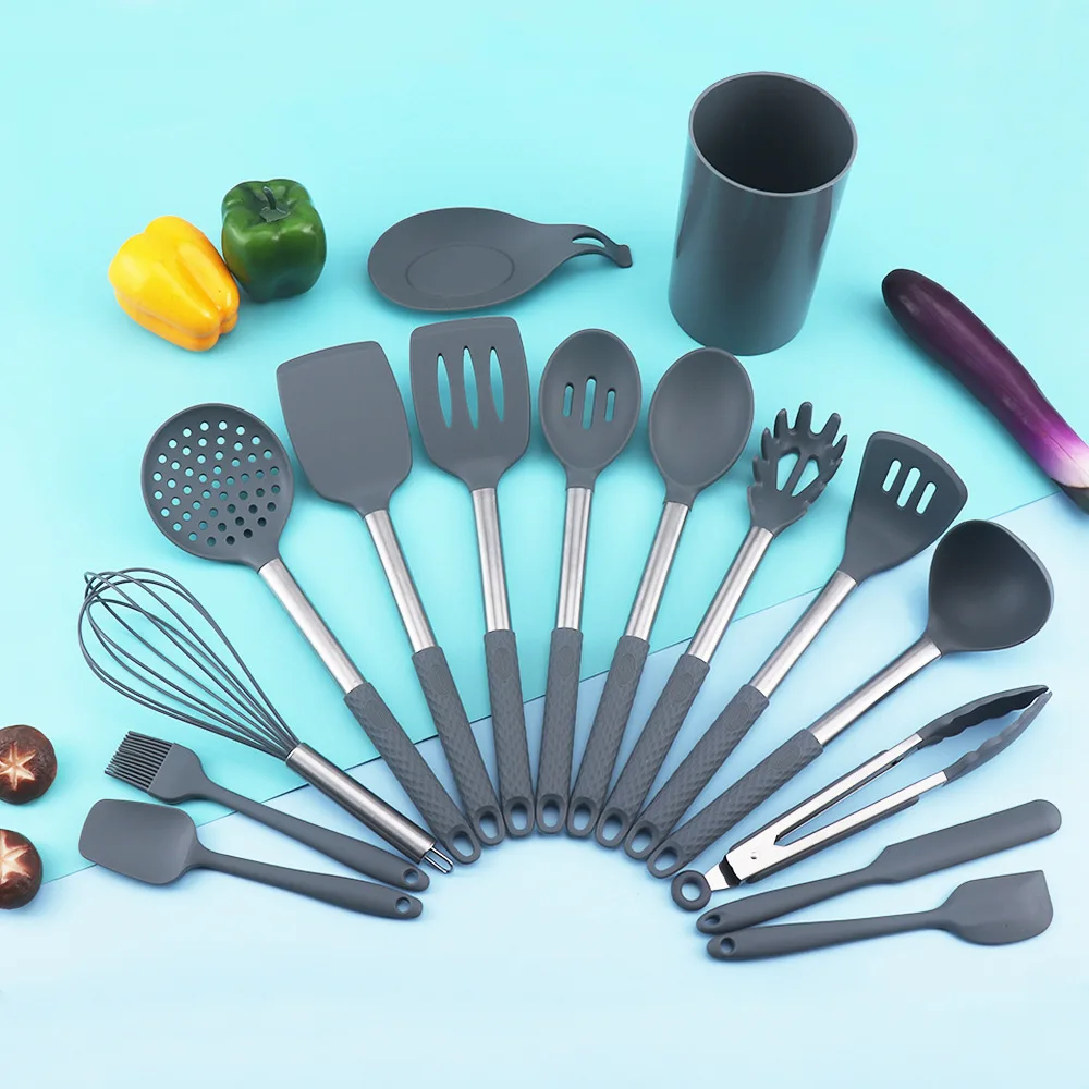 Eco Material BPA Free Non Stick Easy Clean Daily 16pcs stainless steel Cooking Tool Set Kitchen Utensils Silicone cookware set, Customized color
Eco Material BPA Free Non Stick Easy Clean Daily 16pcs stainless steel Cooking Tool Set Kitchen Utensils Silicone cookware set, Customized color