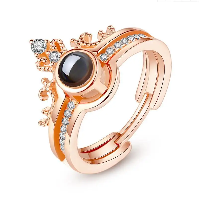 Fashion 100 Languages I Love You Popular Crystal Crown Engagement Joint Ring Set for Female, Gold
Fashion 100 Languages I Love You Popular Crystal Crown Engagement Joint Ring Set for Female, Gold