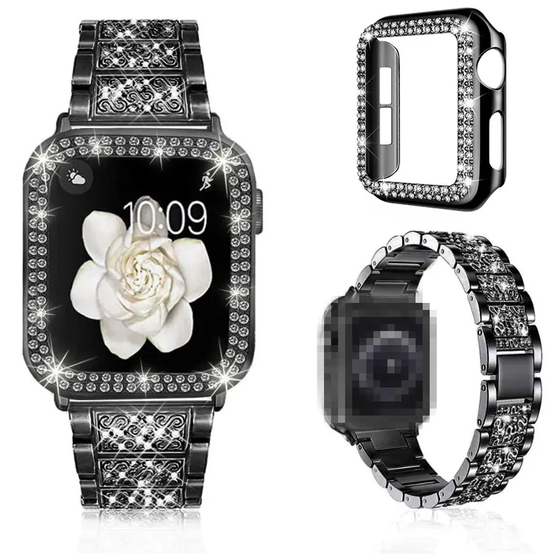 Diamond Watch Case and strap Loop for iwatch series 6 se 5 4 Wrist Braclet for Apple Watch Band Stainless Steel, Multi colors
Diamond Watch Case and strap Loop for iwatch series 6 se 5 4 Wrist Braclet for Apple Watch Band Stainless Steel, Multi colors