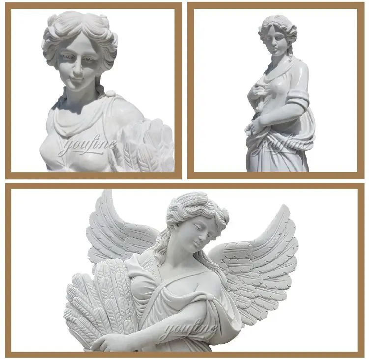 Outdoor Garden Decoration Natural Stone Woman Sculpture Marble Four Seasons God Sculpture