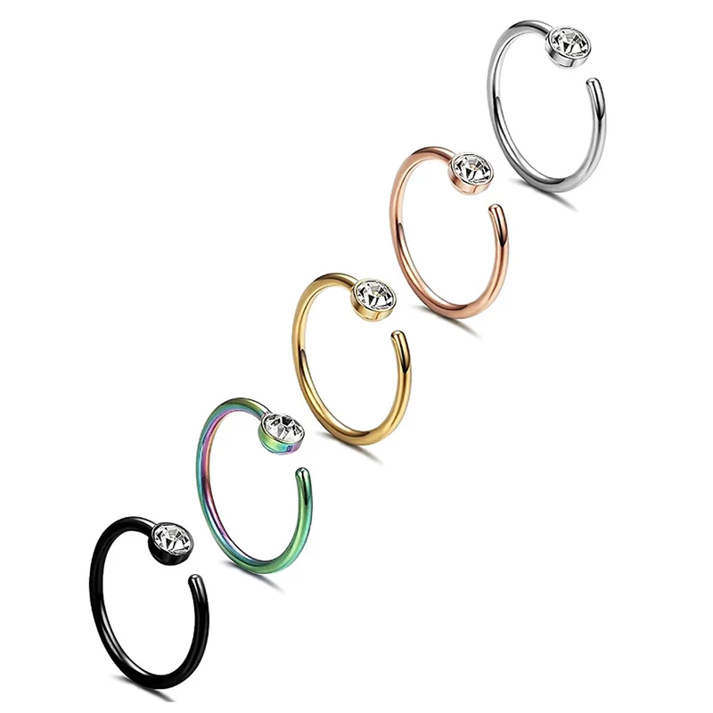 Fashion Fake Nose cuff body piercing jewelry Nose studs Ornament crystal rhinestones zircon C shape diamond zircon Nose rings, 5 colors as the picture
Fashion Fake Nose cuff body piercing jewelry Nose studs Ornament crystal rhinestones zircon C shape diamond zircon Nose rings, 5 colors as the picture