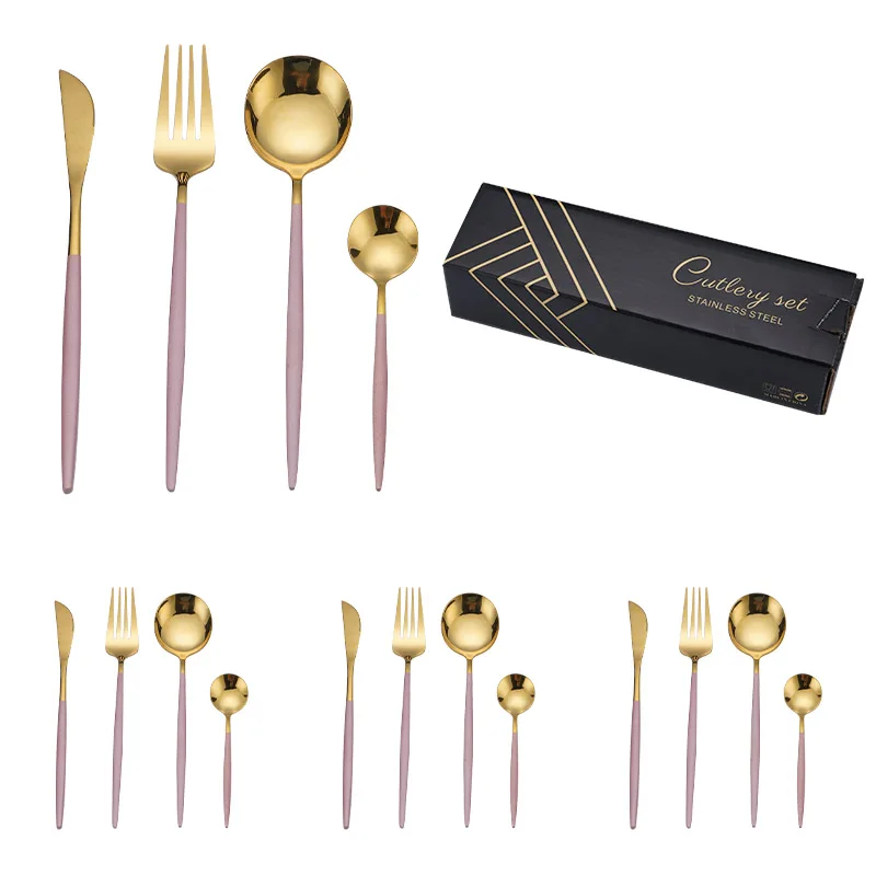 Custom Stainless Steel Cutlery Set Steak Cutlery 24 Piece Set Combination Western Flatware Sets, Silver, gold, black, rainbow,rose gold,blue
Custom Stainless Steel Cutlery Set Steak Cutlery 24 Piece Set Combination Western Flatware Sets, Silver, gold, black, rainbow,rose gold,blue