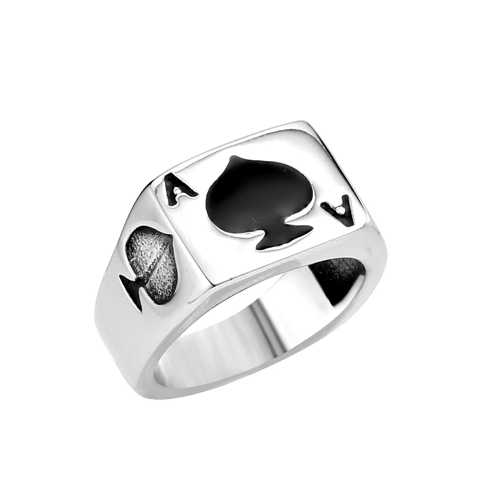 SS8-043R Steel Soldier Stainless Steel Men Poker Card Spades Poker Ring Fashion Trendy Stainless Steel Ring
SS8-043R Steel Soldier Stainless Steel Men Poker Card Spades Poker Ring Fashion Trendy Stainless Steel Ring