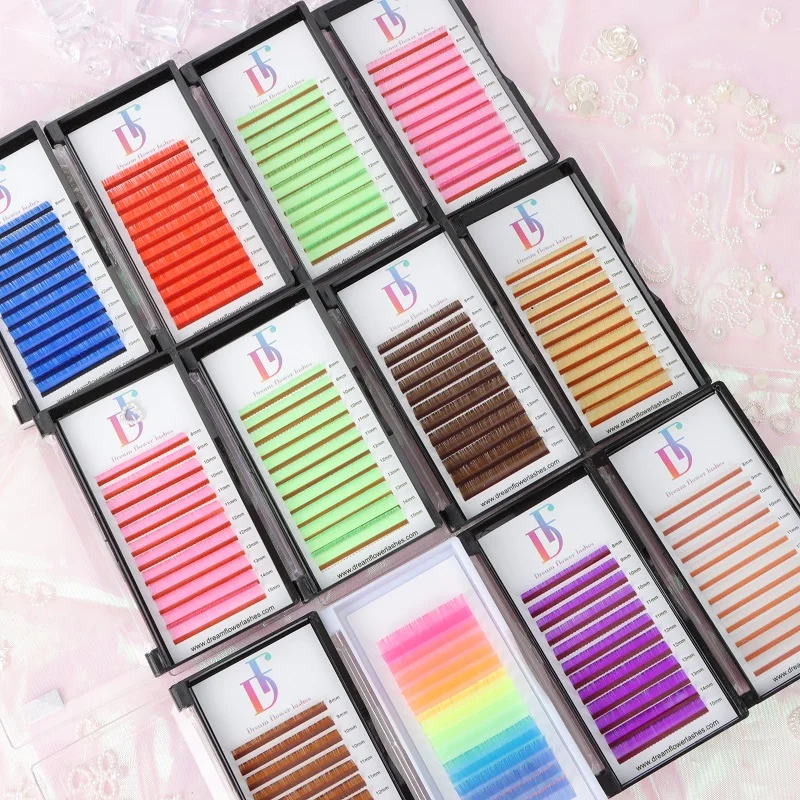 white pink colored Volume Lash Extensions summer hot lash extensions 0.07 MM volume lash extensions
white pink colored Volume Lash Extensions summer hot lash extensions 0.07 MM volume lash extensions