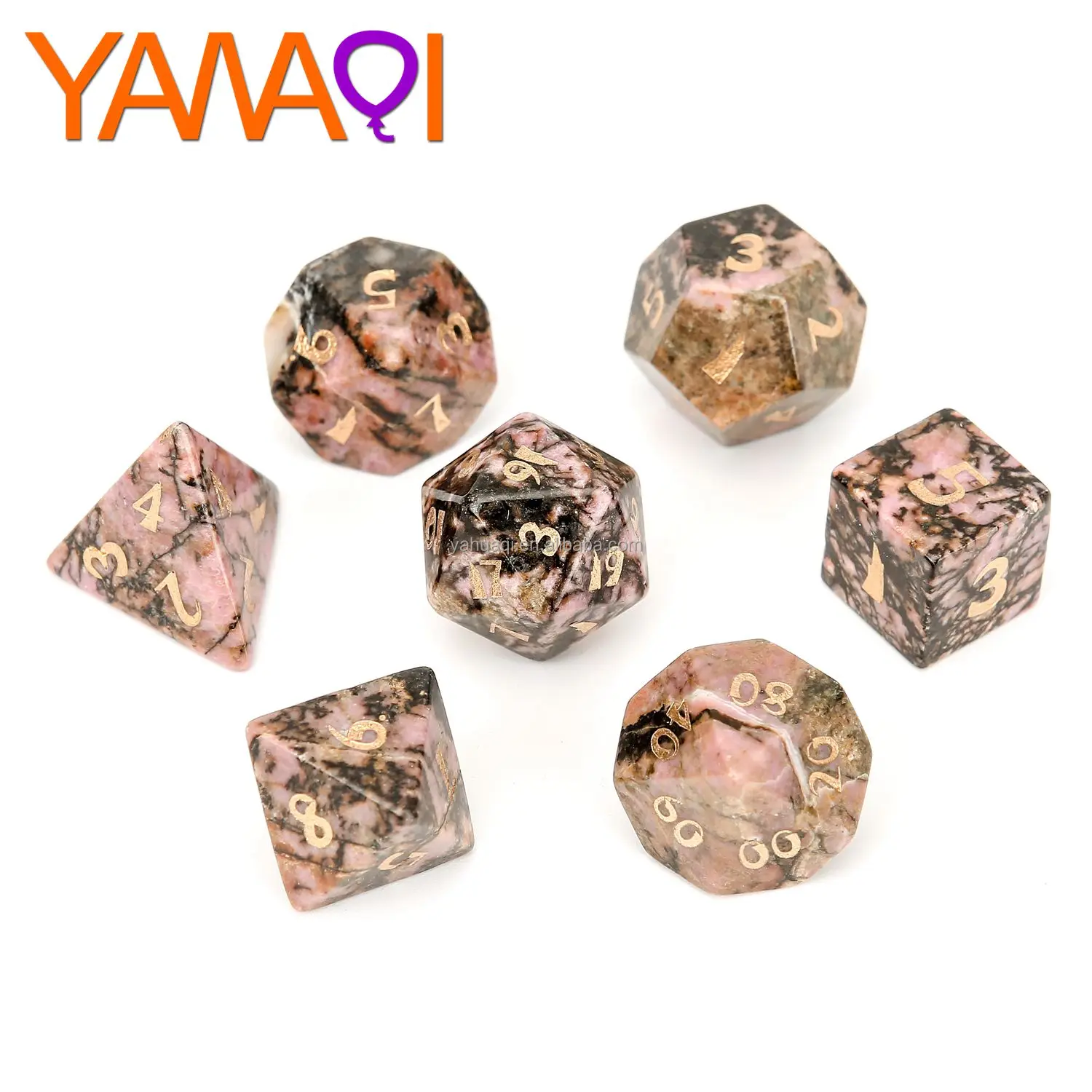 Professional gem dice factory Natural Rhodochrosite stone dice Bamboo shoot font D&D RPG tabletop game entertainment Z05
Professional gem dice factory Natural Rhodochrosite stone dice Bamboo shoot font D&D RPG tabletop game entertainment Z05