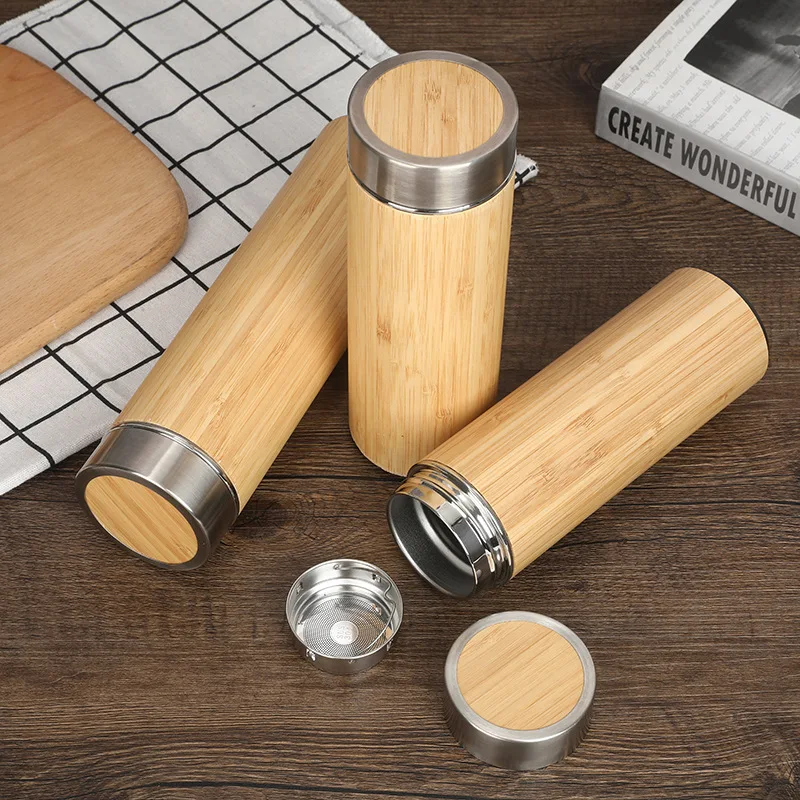 Double wall thermos insulated eco friendly bamboo stainless steel water bottle With The Filter
Double wall thermos insulated eco friendly bamboo stainless steel water bottle With The Filter