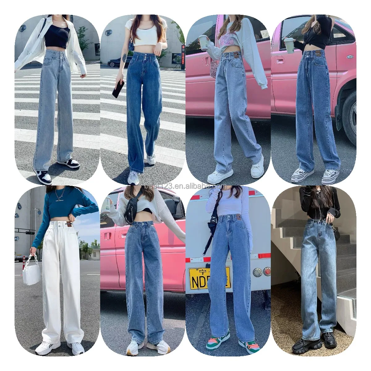 2022 Fashion high waist straight tube loose wide leg jeans women's casual pants wholesale
2022 Fashion high waist straight tube loose wide leg jeans women's casual pants wholesale