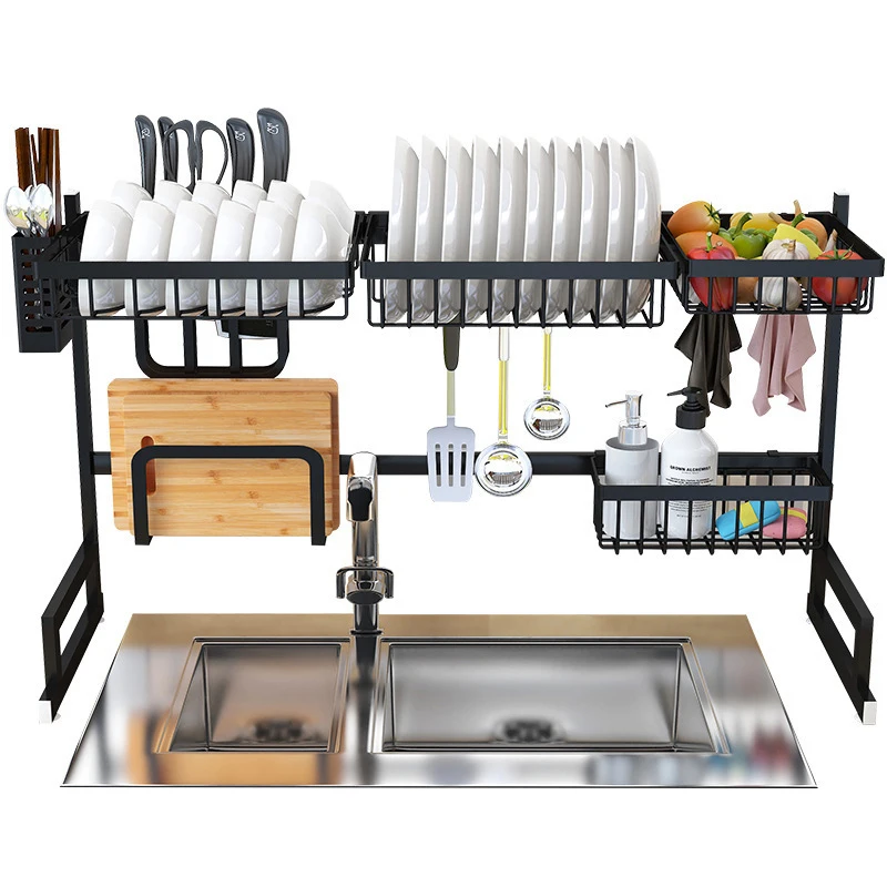 Hot wholesale supply 2 floors 201 stainless steel sink kitchen shelf storage dry tableware
Hot wholesale supply 2 floors 201 stainless steel sink kitchen shelf storage dry tableware
