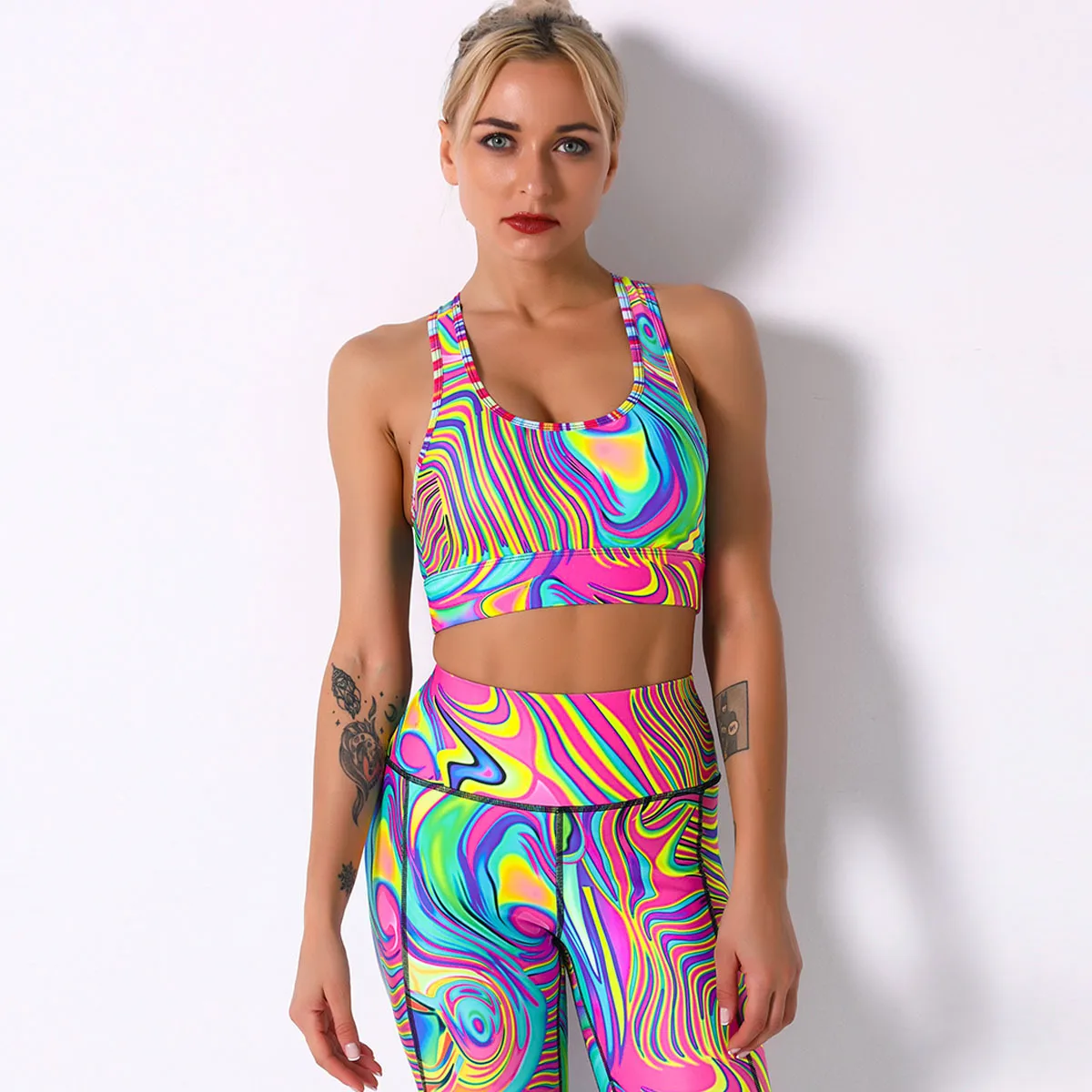 Hot selling fitness clothing digital printing beauty back sport high quality bright colour yoga bra
Hot selling fitness clothing digital printing beauty back sport high quality bright colour yoga bra