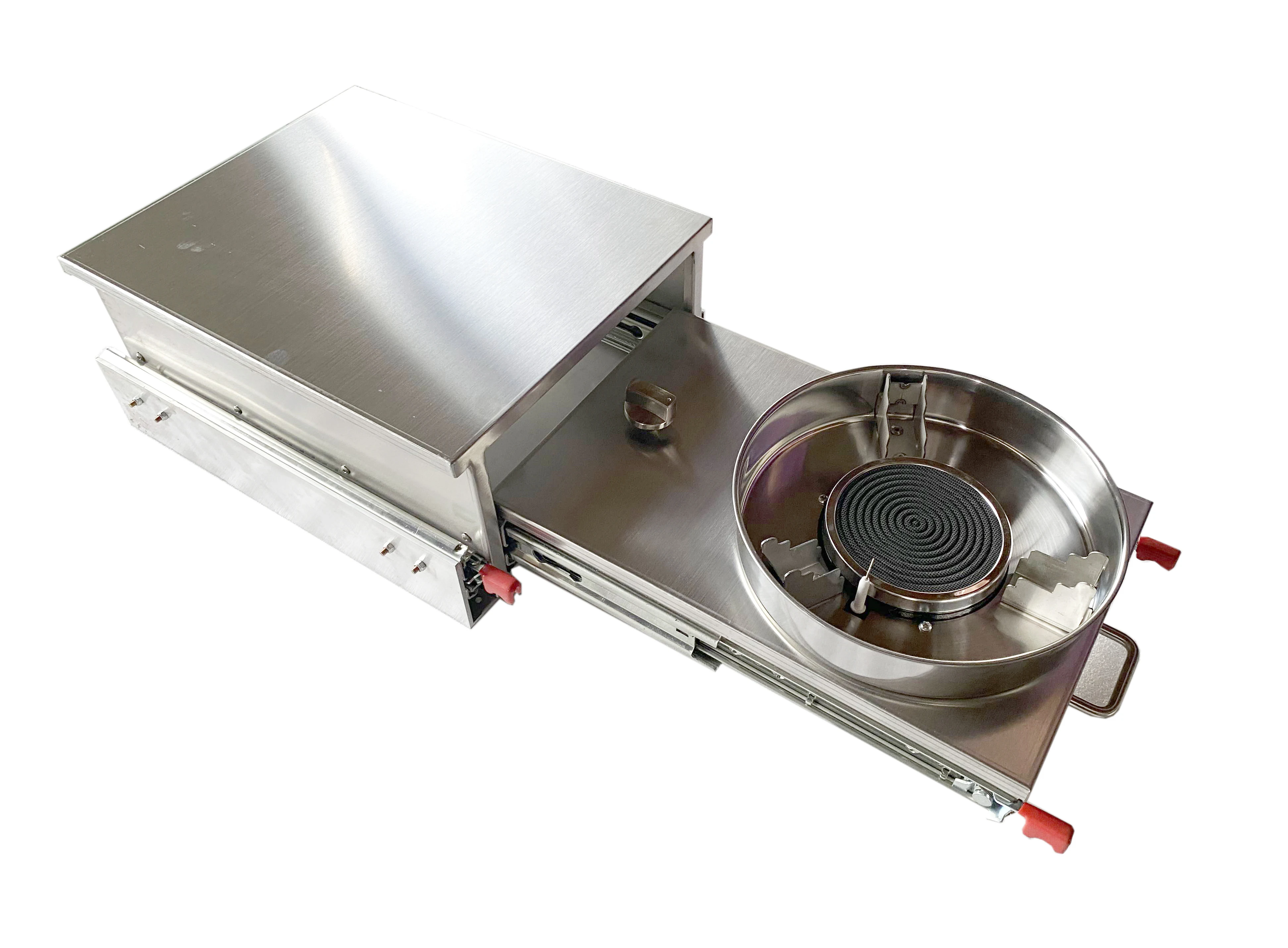 Stainless Steel Single Burner Gas Stove And Sink Combo With Tempered