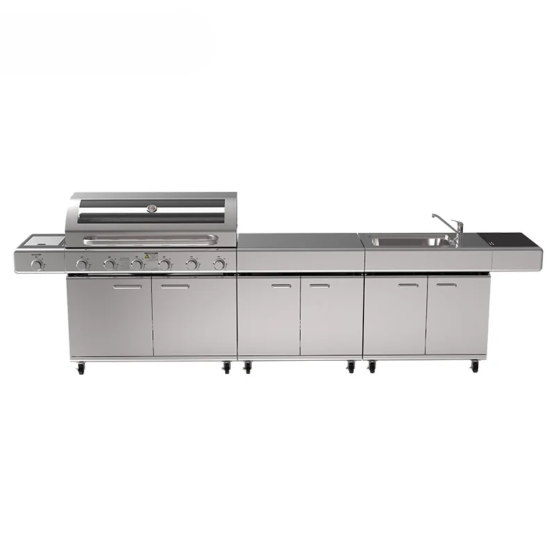Good Quality Outdoor Kitchen Combined Outdoor Stainless Steel Barbecue BBQ Gas Grill
Good Quality Outdoor Kitchen Combined Outdoor Stainless Steel Barbecue BBQ Gas Grill