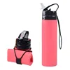 Hot sale 600ml Empty Collapsible silicone bpa free sports plastic water bottle