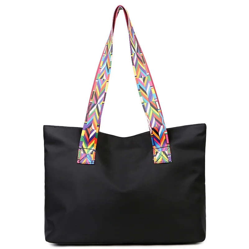 2021 Bohemian Style Waterproof Nylon Oxford Ladies Women Hand Bag Black Shoulder Tote Handbag Bags with Colorful Woven Handle
2021 Bohemian Style Waterproof Nylon Oxford Ladies Women Hand Bag Black Shoulder Tote Handbag Bags with Colorful Woven Handle