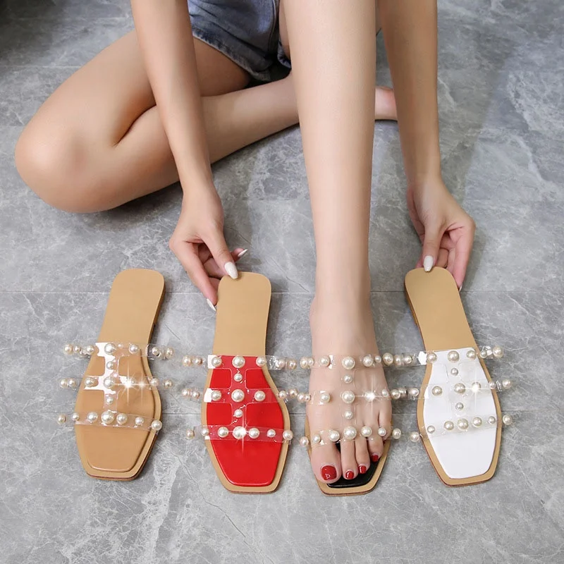 Balai Brand Sandal Datar Wanita 2021 New Style Women's Pearl Decoration Clear Flat Sandals Summer Fashion Ladies Peep Toe Slides
Balai Brand Sandal Datar Wanita 2021 New Style Women's Pearl Decoration Clear Flat Sandals Summer Fashion Ladies Peep Toe Slides