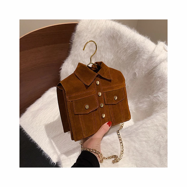 Retro Suede Women's Shoulder Tote Bag Jacket Shaped Clothes Bag Personal Fashion Matter Leather crossbody bag for women 2021 sac
Retro Suede Women's Shoulder Tote Bag Jacket Shaped Clothes Bag Personal Fashion Matter Leather crossbody bag for women 2021 sac