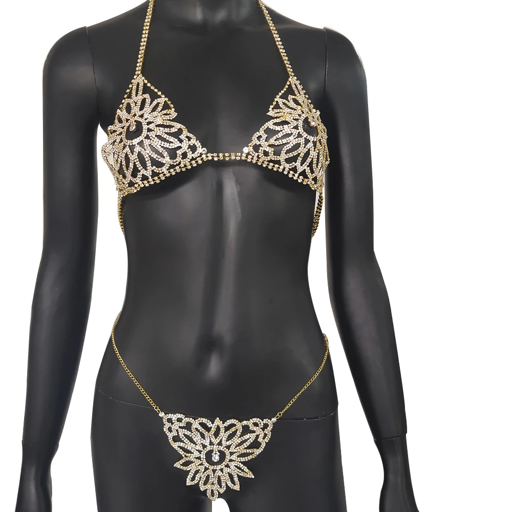 Fashion Sexy body Body Chain Rhinestone flower Bikini Chest Bra Thong Underwear Set Jewelry
Fashion Sexy body Body Chain Rhinestone flower Bikini Chest Bra Thong Underwear Set Jewelry