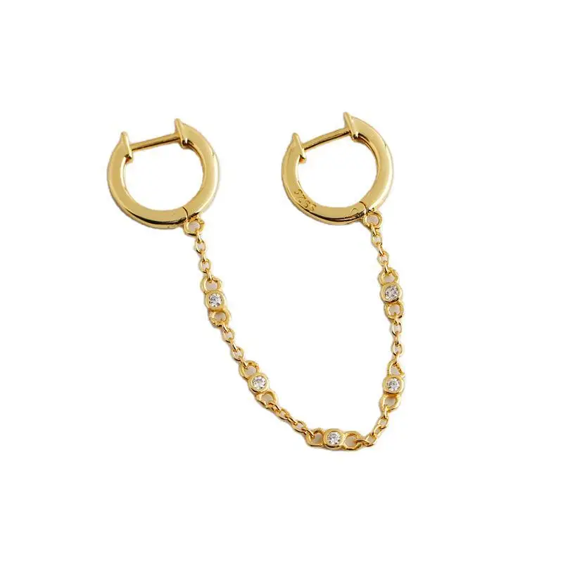 New Design 925 Sterling Silver Double Circle-shaped Chain Tassel Chain Zircon 18k Gold Plated Ear Cuff
New Design 925 Sterling Silver Double Circle-shaped Chain Tassel Chain Zircon 18k Gold Plated Ear Cuff