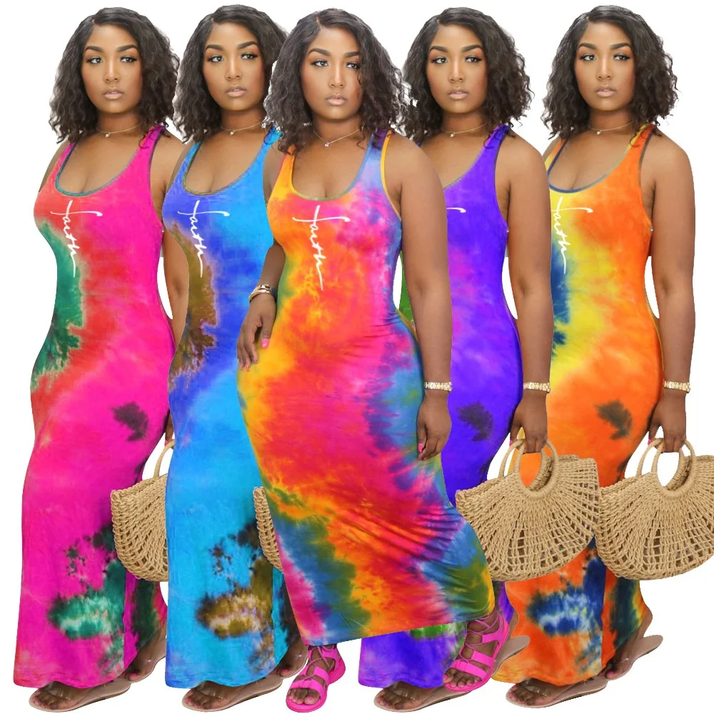 High Quality Spring Long Dresses Women Summer Casual Dresses Tie Dyed Sexy Sleeveless 2022 Summer Women Clothing faith Dress
High Quality Spring Long Dresses Women Summer Casual Dresses Tie Dyed Sexy Sleeveless 2022 Summer Women Clothing faith Dress