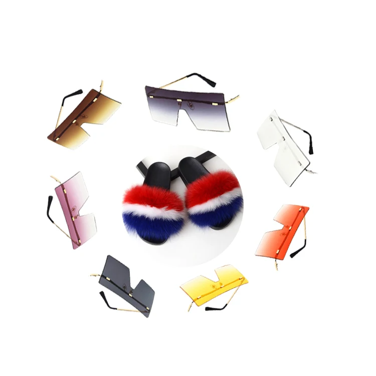 Fashionable fur slippers women casual fox hair flat fluffy summer large slippers still oversized sunglasses suit, As picture show
Fashionable fur slippers women casual fox hair flat fluffy summer large slippers still oversized sunglasses suit, As picture show