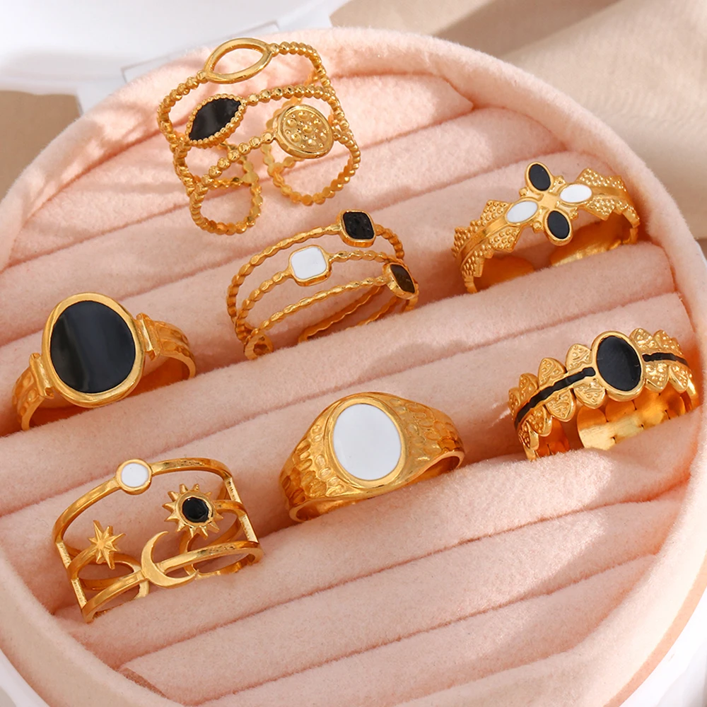 Christmas Jewelry Rings 18K Gold Plated Hollow Adjustable Rings Stainless Steel Enamel Ring for Women Jewelry
Christmas Jewelry Rings 18K Gold Plated Hollow Adjustable Rings Stainless Steel Enamel Ring for Women Jewelry