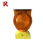 solar barricade blinker lights / red flashing road safety warning light lamp LED