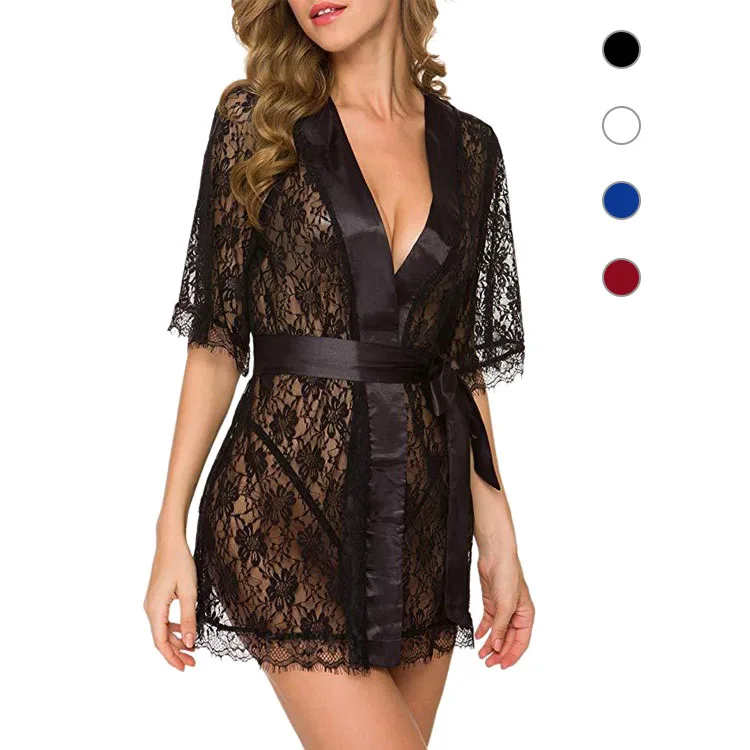 Sexy Transparent Lace Robe Costume Erotic Women's Dresses Underwear Sleepwear Beautiful Japanese Mature Women Lingerie Set
Sexy Transparent Lace Robe Costume Erotic Women's Dresses Underwear Sleepwear Beautiful Japanese Mature Women Lingerie Set