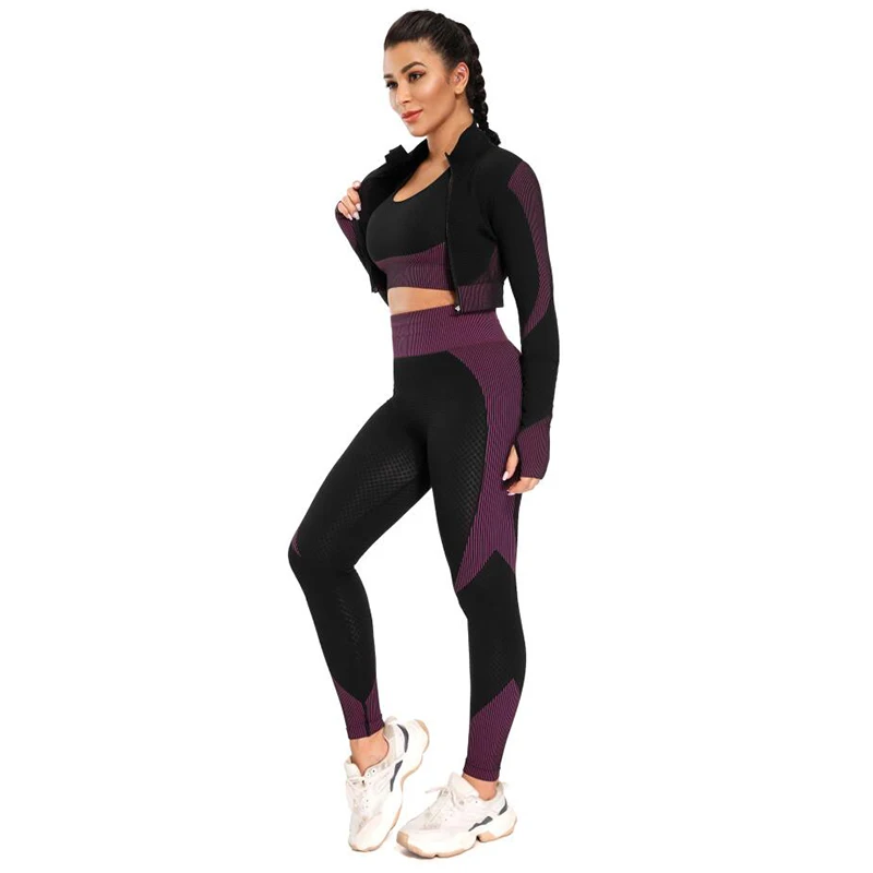 3Pcs Vital Seamless Yoga Set Women Gym Workout Clothes Sports Bra+Long Sleeve Fitness Crop Top+Leggings Sports Suits, Customized colors
3Pcs Vital Seamless Yoga Set Women Gym Workout Clothes Sports Bra+Long Sleeve Fitness Crop Top+Leggings Sports Suits, Customized colors