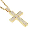 Big Cross Pendant Necklace Men Gold Silver rhinestone Iced Out Rhinestone Simulated Diamonds Statement Hip Hop Chain Jewelry
