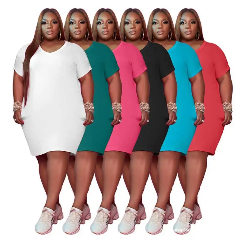 Manufacturer wholesale brand women's round neck large size round neck casual sports pullover t-shirt dress L-5XL
Manufacturer wholesale brand women's round neck large size round neck casual sports pullover t-shirt dress L-5XL