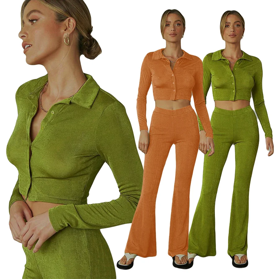 2021 Women Knitted Crop Top Cardigan Matching High Waist Pleated Boot Cut Trousers Two Piece Pants Set Women Clothing, Green,orange
2021 Women Knitted Crop Top Cardigan Matching High Waist Pleated Boot Cut Trousers Two Piece Pants Set Women Clothing, Green,orange
