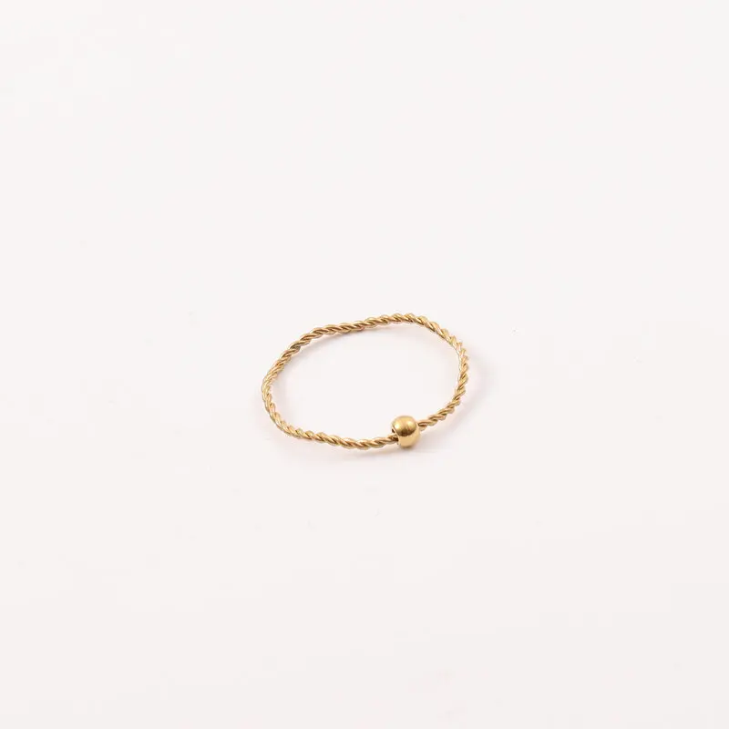 High End 18K Plain Gold Waved Rope Chain Bead Dainty Ring Stainless Steel Trendy Simple Gold Plated Jewelry
High End 18K Plain Gold Waved Rope Chain Bead Dainty Ring Stainless Steel Trendy Simple Gold Plated Jewelry